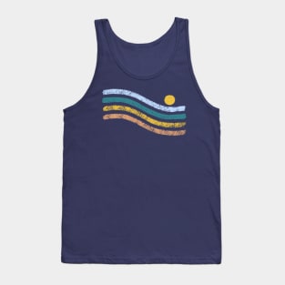 Retro Sunset Waves Tank Top